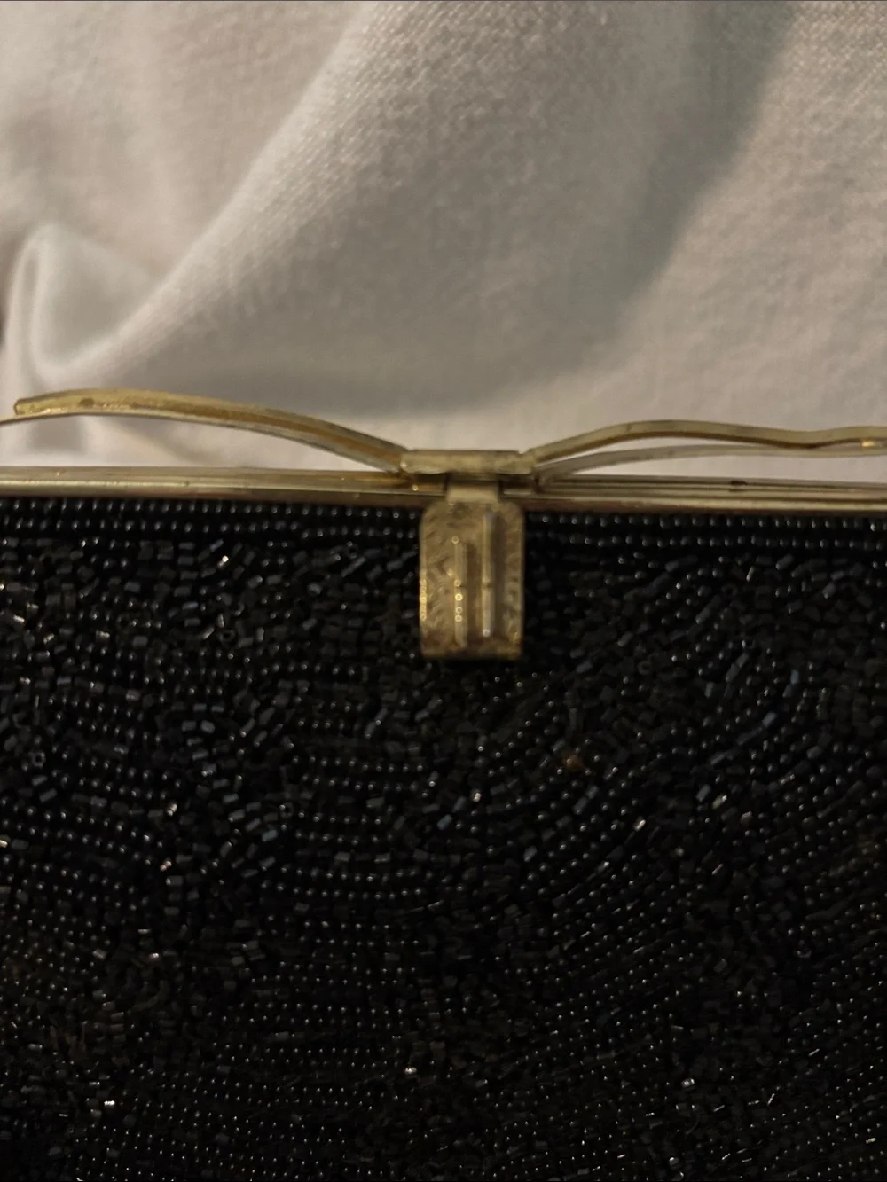 Vintage beaded black clutch